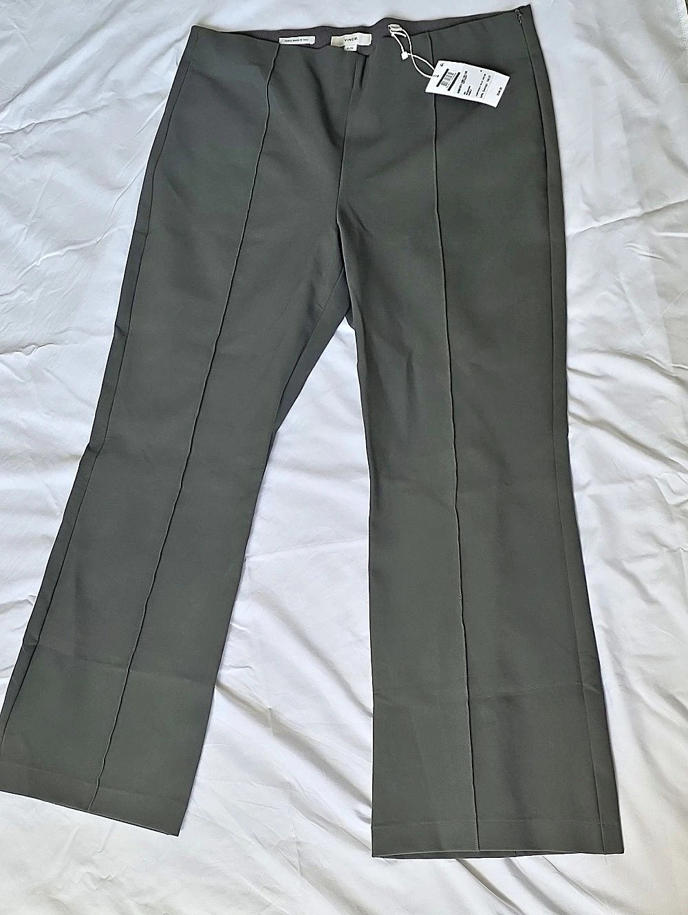 Vince Bobbi High-Rise Cotton BlendStitch-Seam Ponte Legging Gray